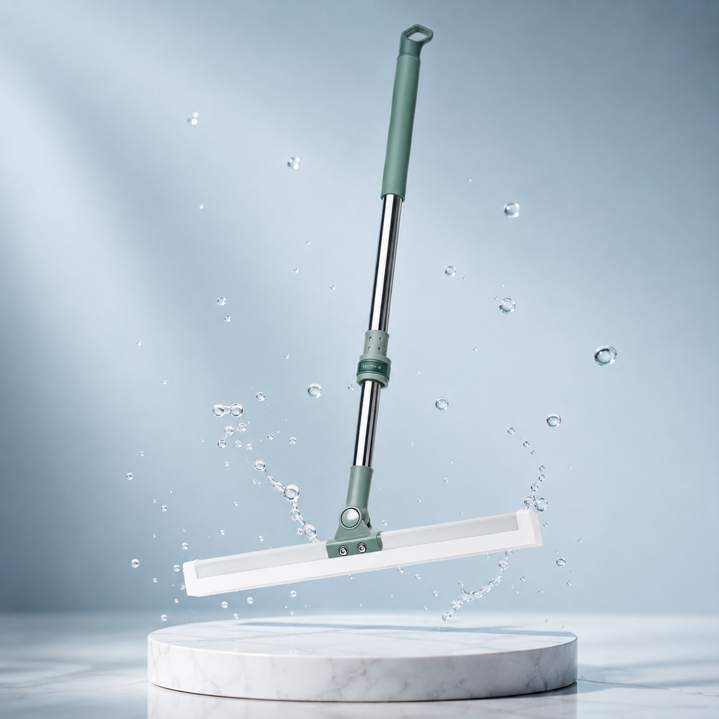 360° Rotating Silicone Floor Wiper | Magic Broom Bathroom Squeegee with Adjustable Handle