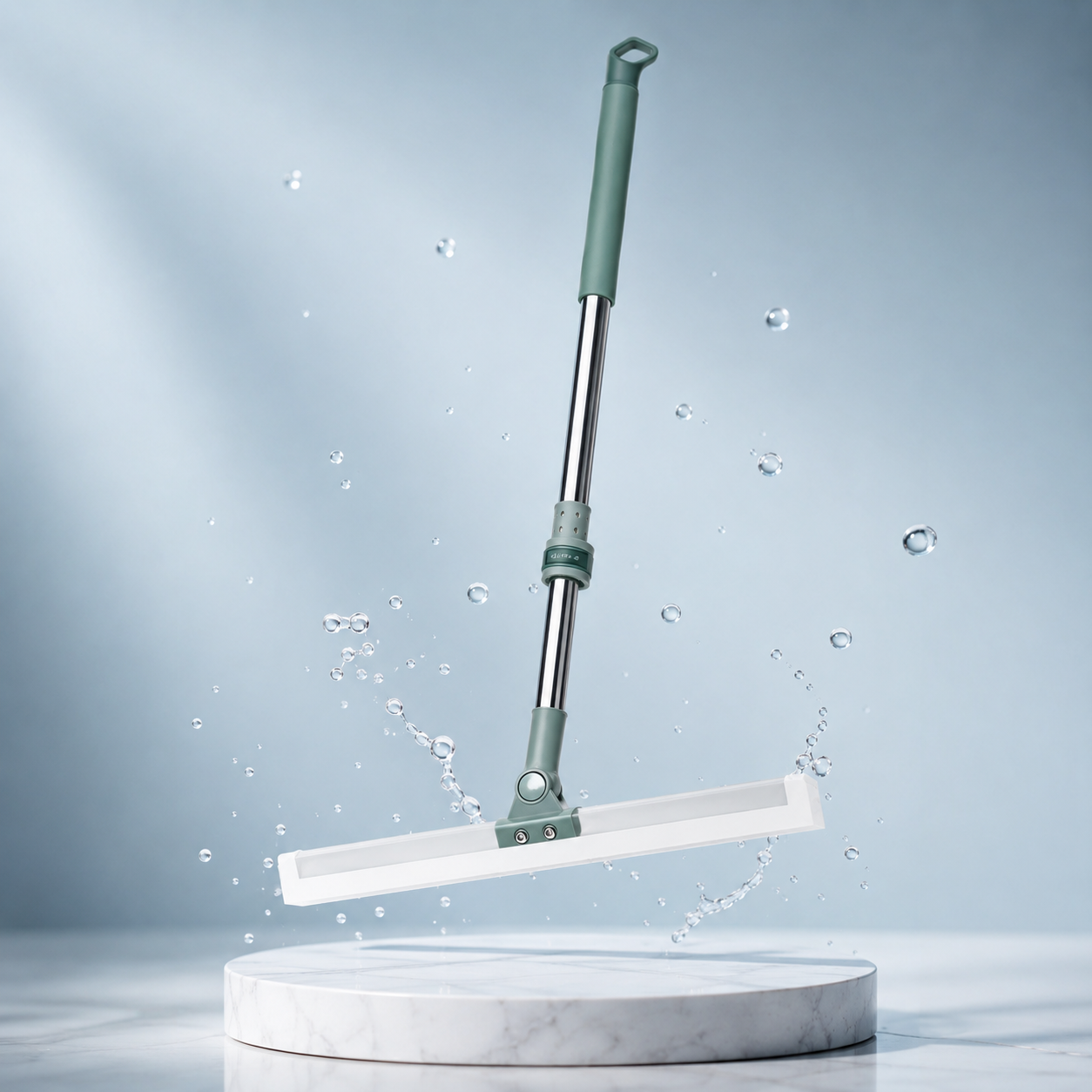 360° Rotating Silicone Floor Wiper | Magic Broom Bathroom Squeegee with Adjustable Handle