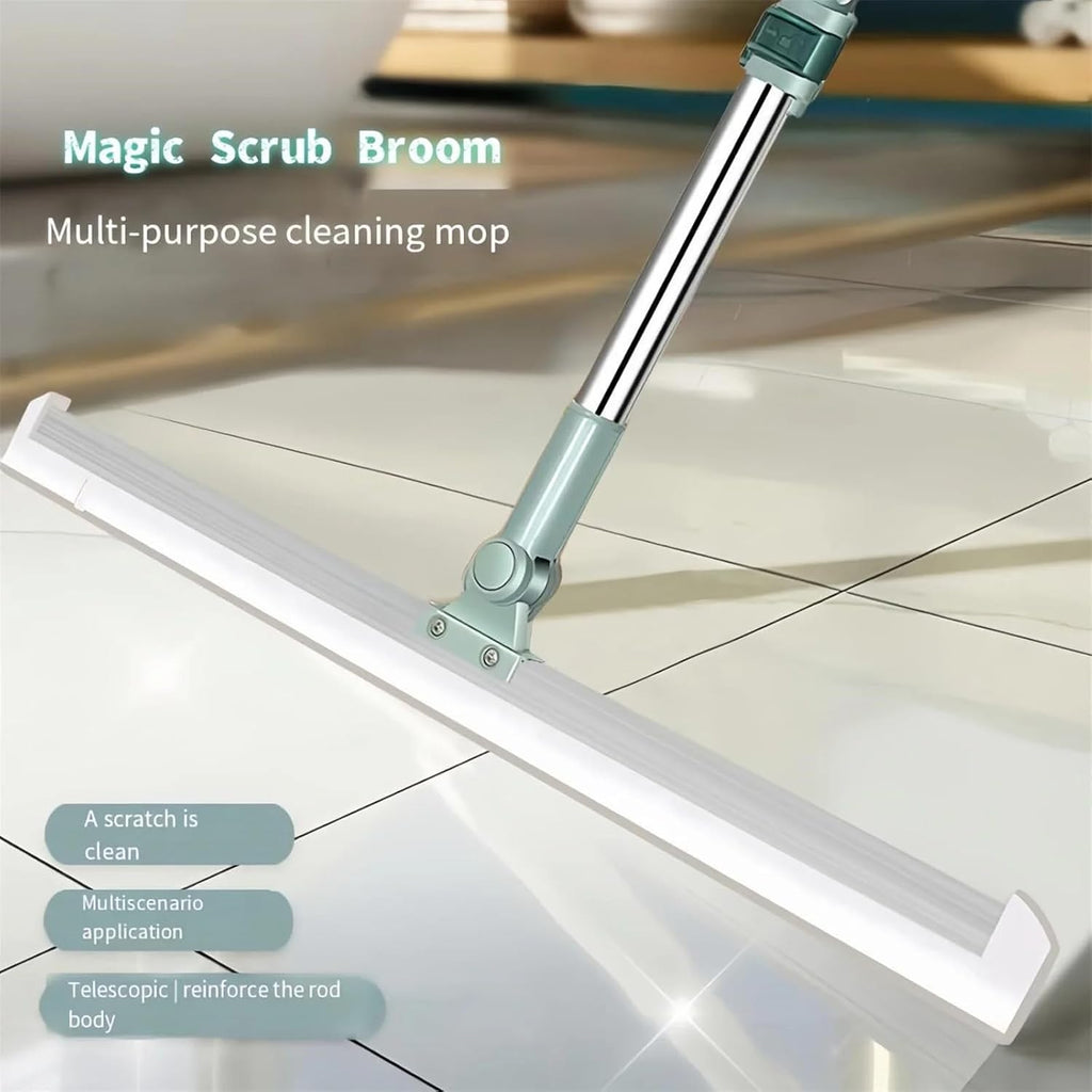 360° Rotating Silicone Floor Wiper | Magic Broom Bathroom Squeegee with Adjustable Handle