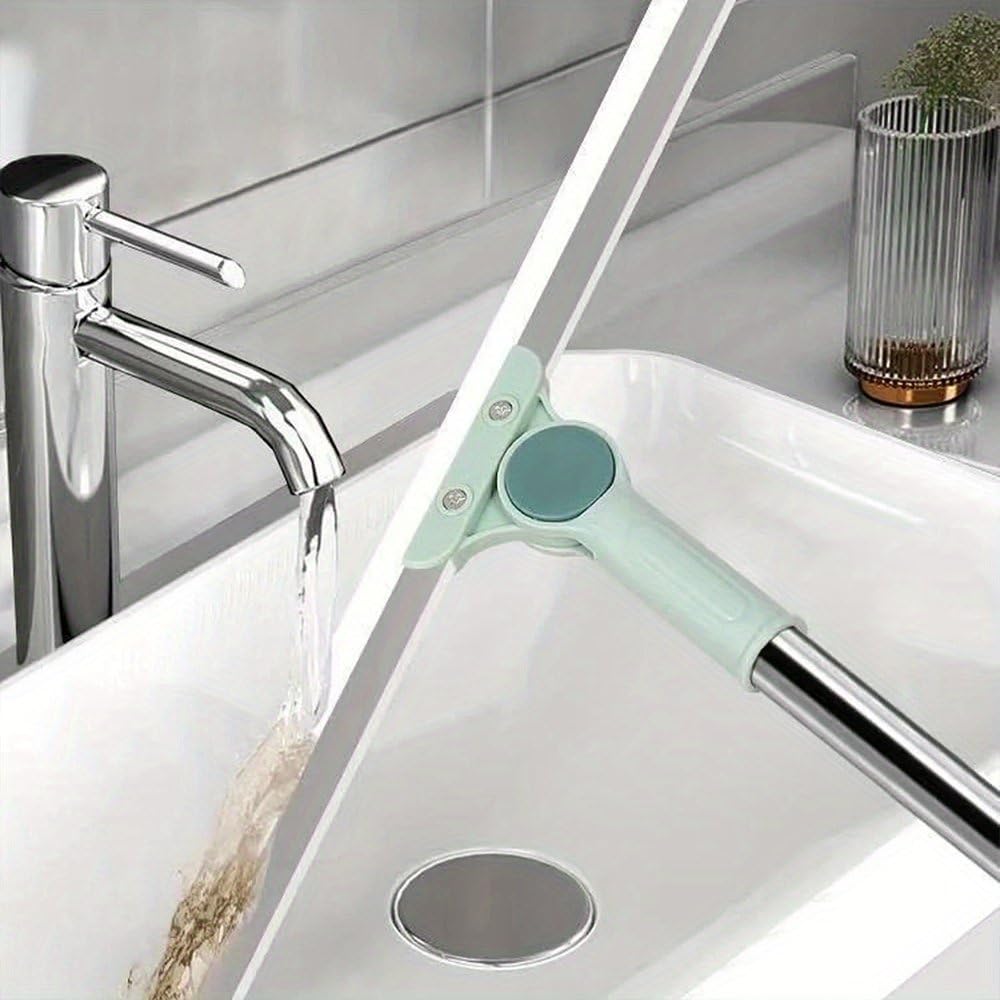 360° Rotating Silicone Floor Wiper | Magic Broom Bathroom Squeegee with Adjustable Handle