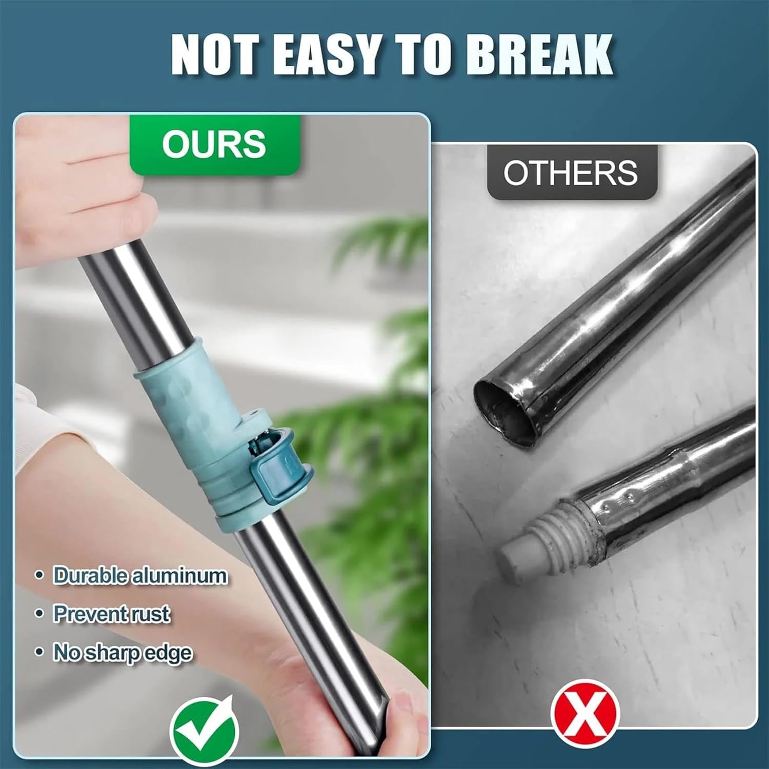 360° Rotating Silicone Floor Wiper | Magic Broom Bathroom Squeegee with Adjustable Handle