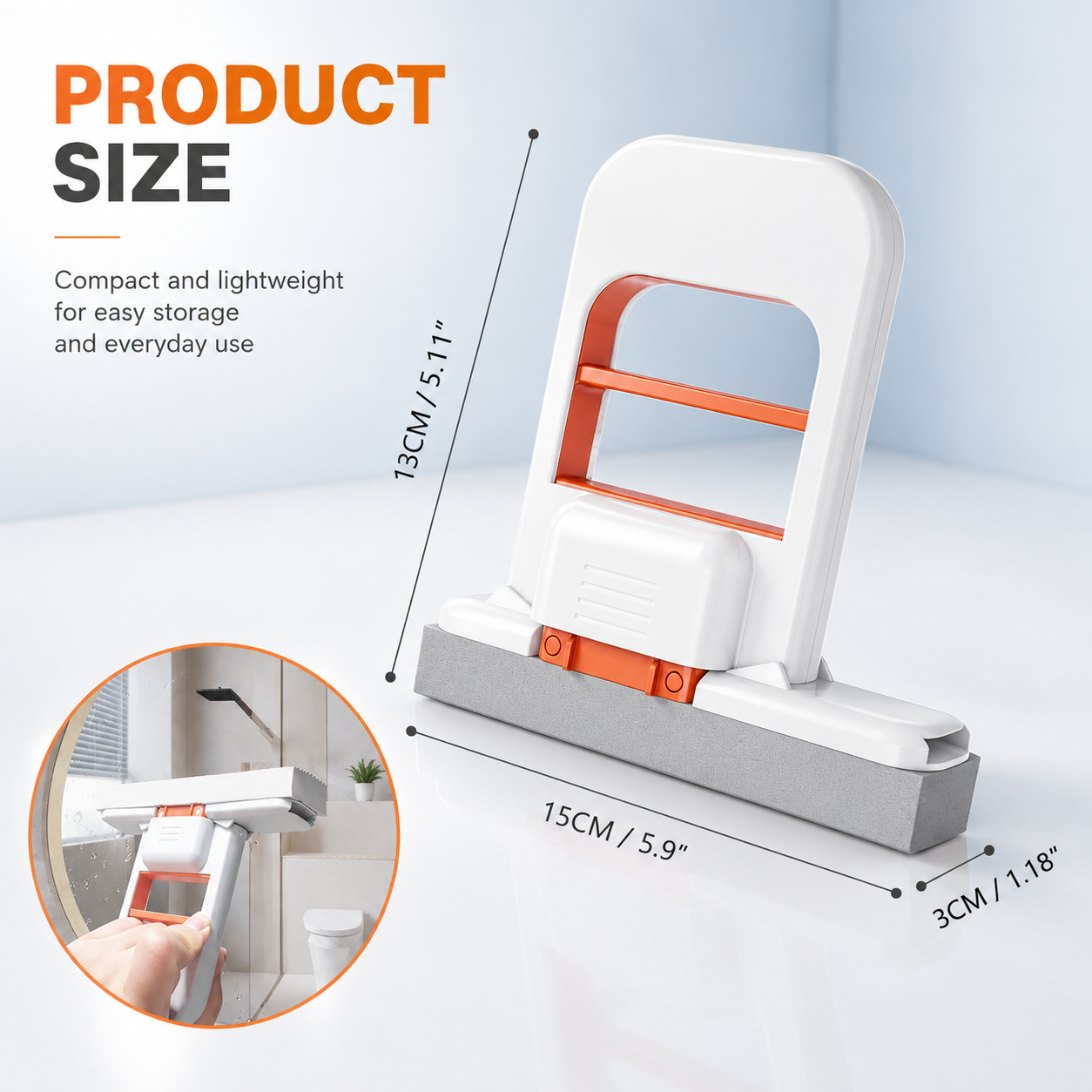 ILLUMITREND Foldable Mini Sponge Mop | Portable Self-Squeeze Cleaning Mop for Kitchen, Bathroom, Desk & Window Cleaning