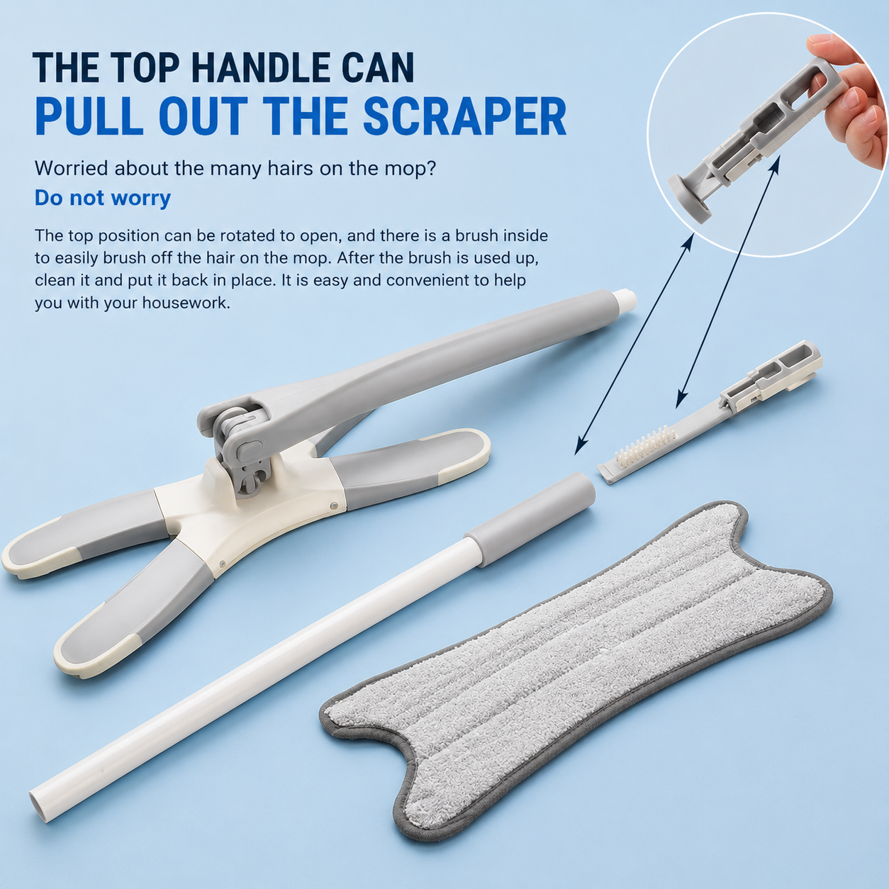 X Shape Microfiber Floor Mop with Self-Wringing System | Hands-Free Wet & Dry Flat Mop for Tile, Marble, Wood & Kitchen Cleaning | Reusable Microfiber Pad