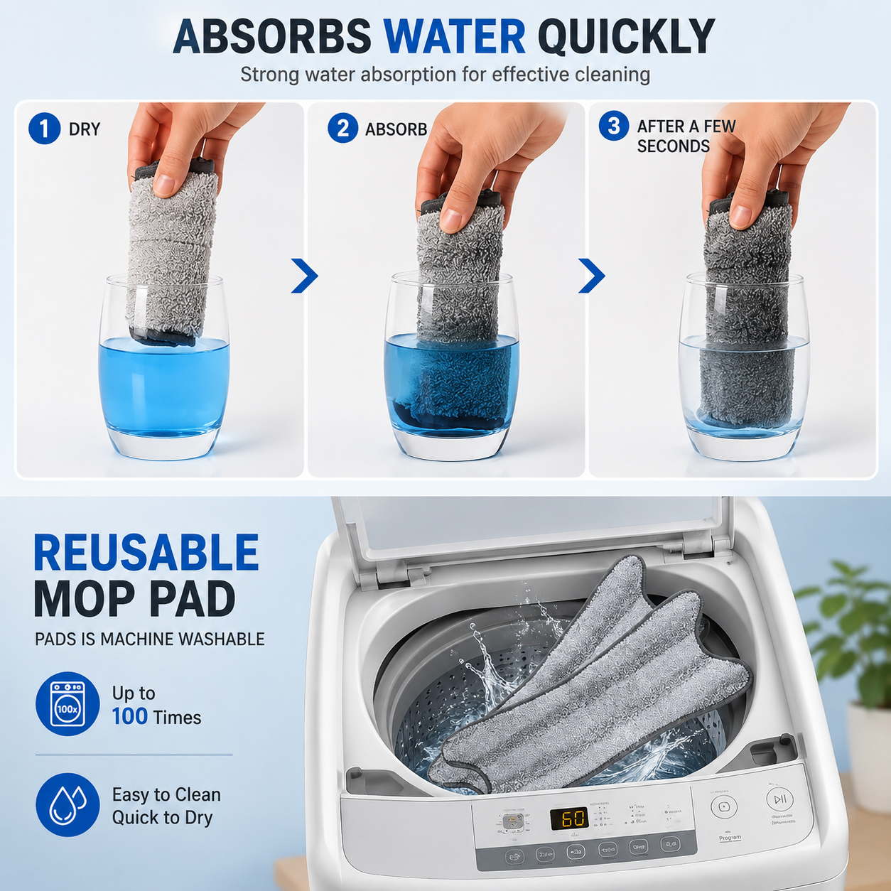 X Shape Microfiber Floor Mop with Self-Wringing System | Hands-Free Wet & Dry Flat Mop for Tile, Marble, Wood & Kitchen Cleaning | Reusable Microfiber Pad