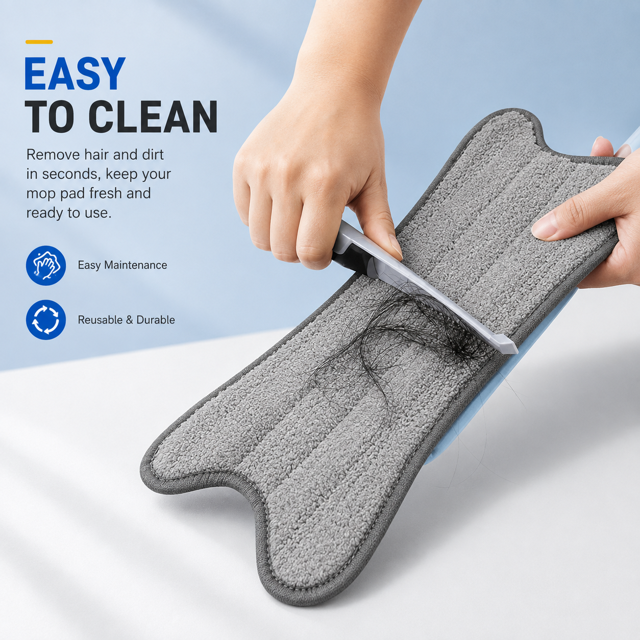 X Shape Microfiber Floor Mop with Self-Wringing System | Hands-Free Wet & Dry Flat Mop for Tile, Marble, Wood & Kitchen Cleaning | Reusable Microfiber Pad