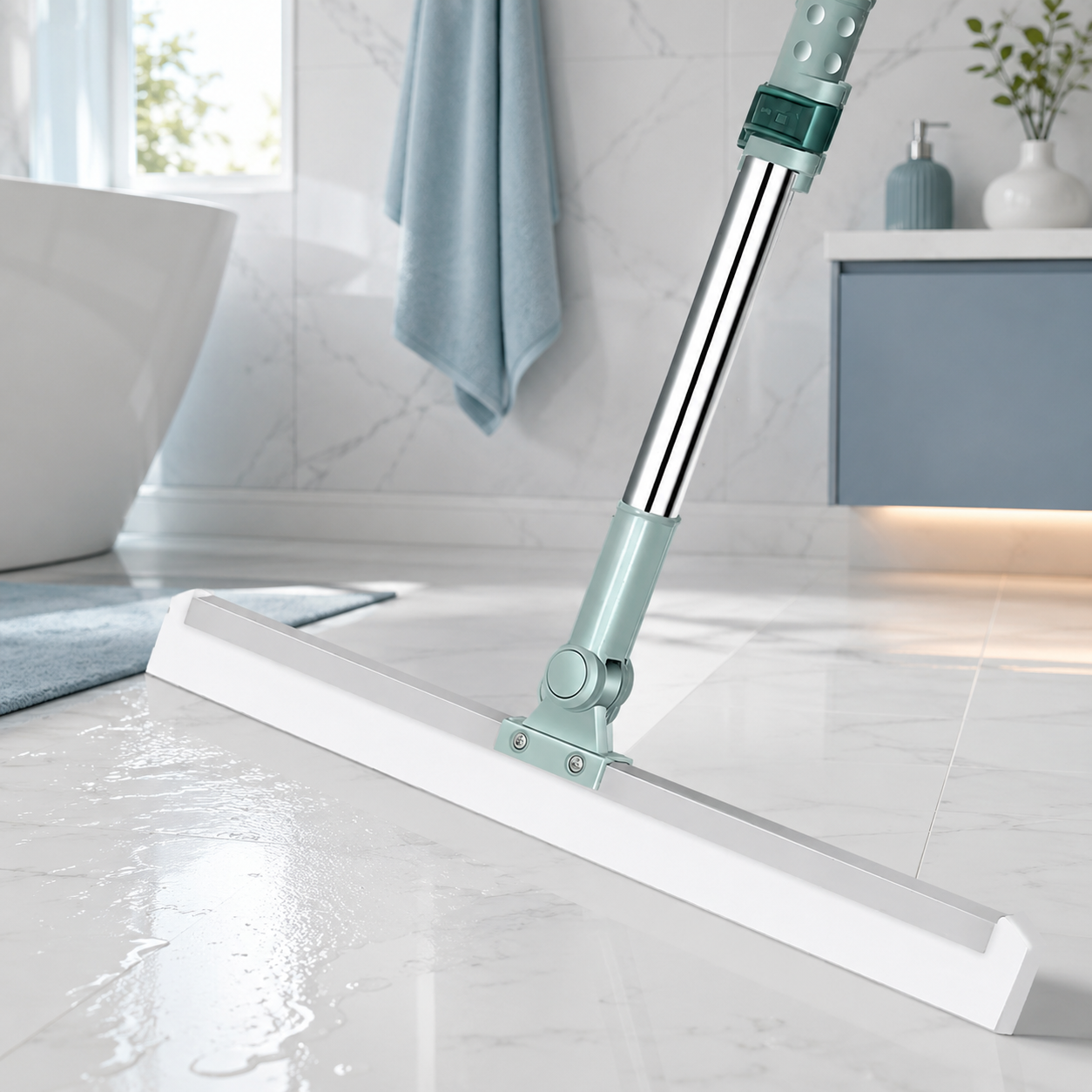 2-in-1 Floor Wiper with Adjustable Stainless Steel Handle | Multipurpose Water Wiper & Floor Cleaner for Home, Bathroom & Kitchen