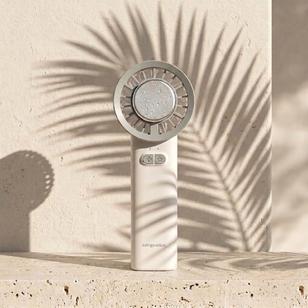 ILLUMITREND Portable Handheld Cooling Fan | Rechargeable Mini USB Fan with 2 Cooling Modes | Compact Personal Fan for Travel, Office & Outdoor