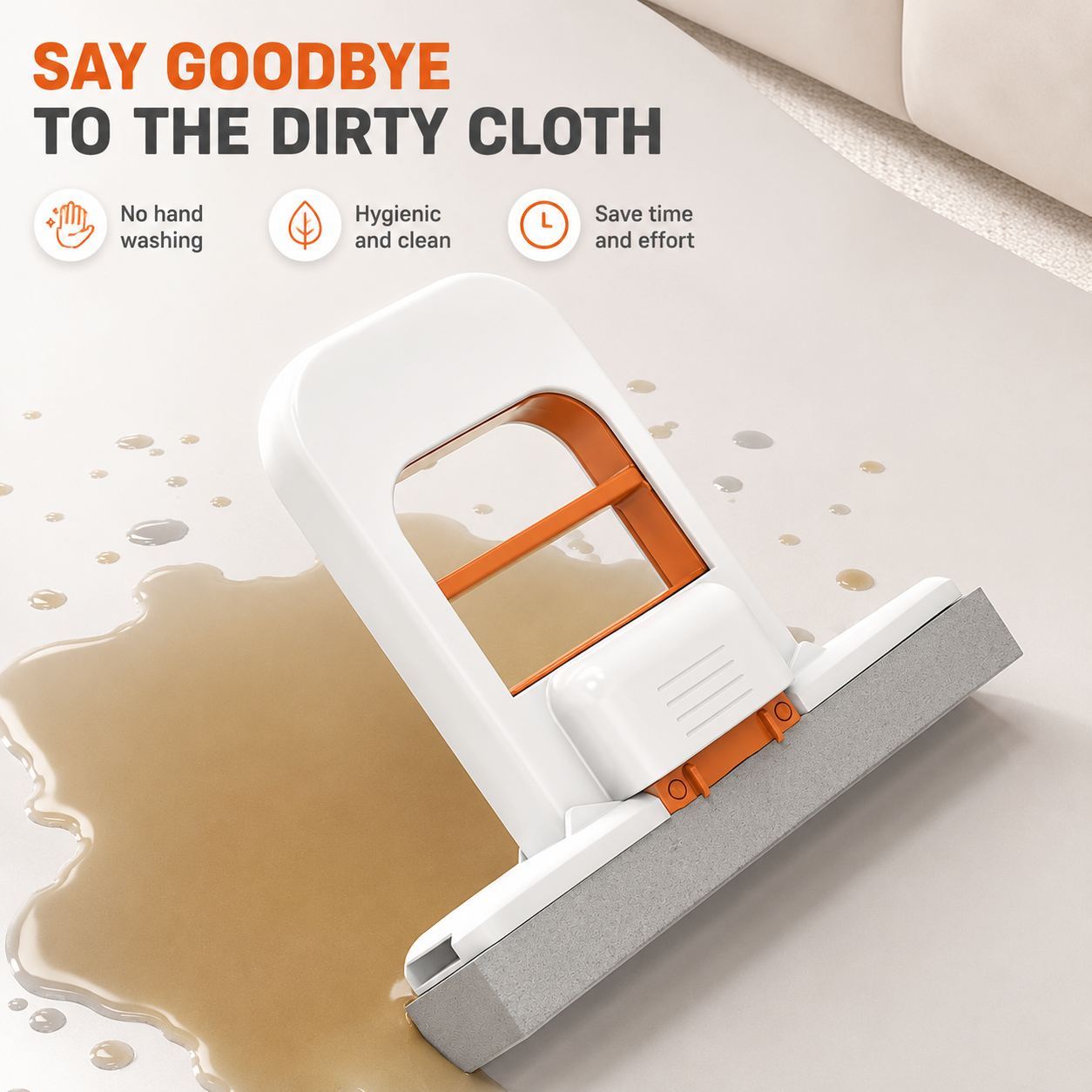 Portable Self-Squeeze Mini Mop | Foldable Handheld Sponge Cleaner for Kitchen, Bathroom & Glass
